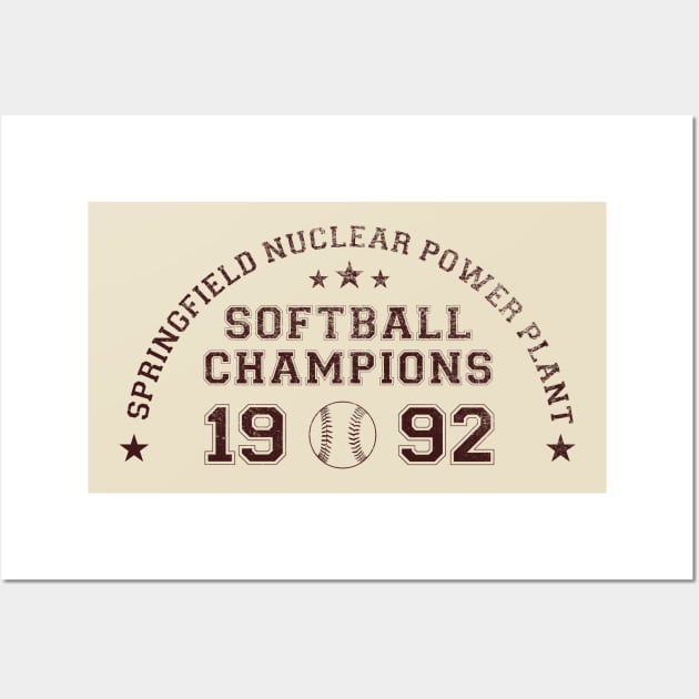 Springfield Nuclear Power Plant Softball Champs (Color) Wall Art by winstongambro